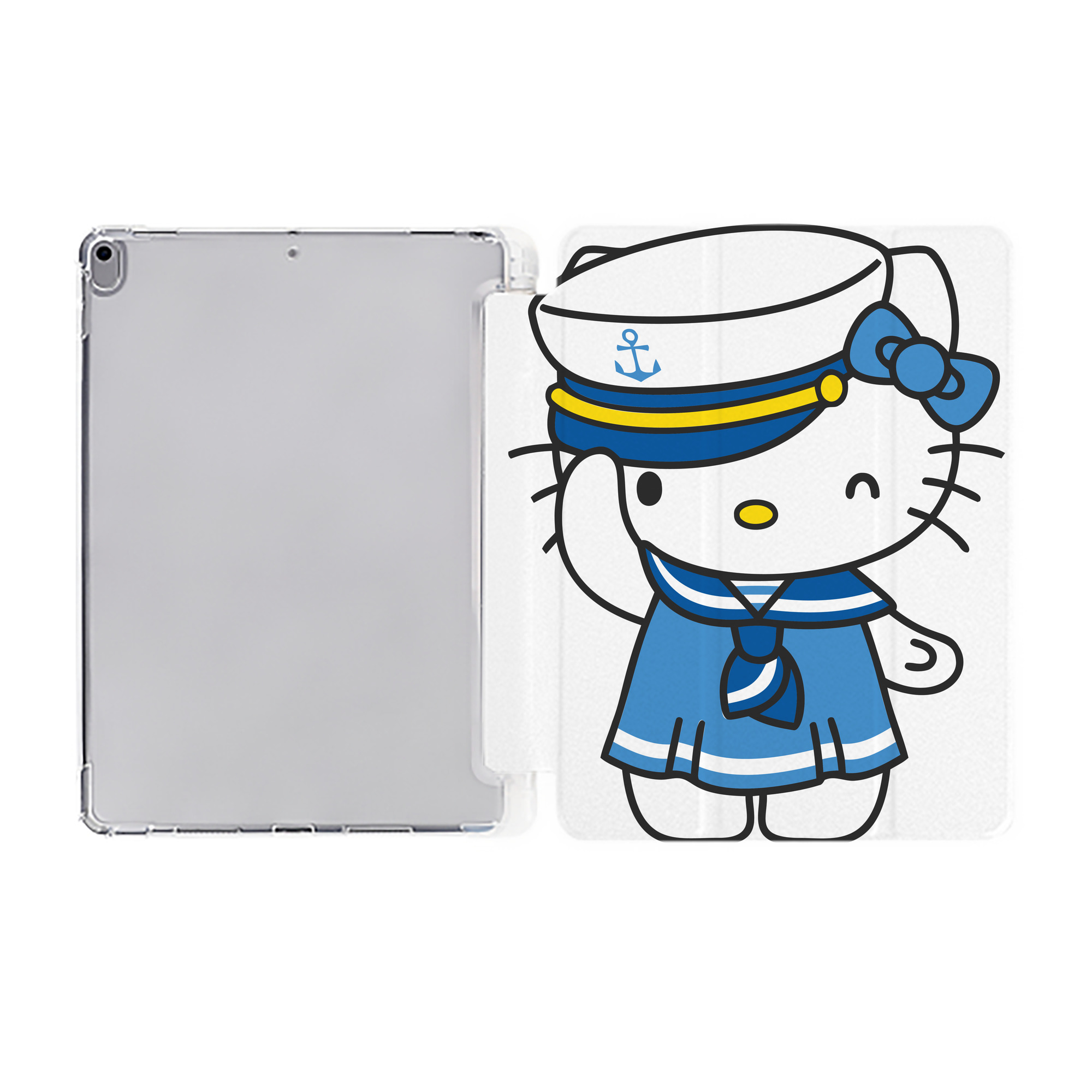 （画像用） Hello Kitty ハローキティ IPad ケース ペン収納付き 三つ折りスタンド PUレザー×シリコン 対応機種9.5/10.5/10.9インチ